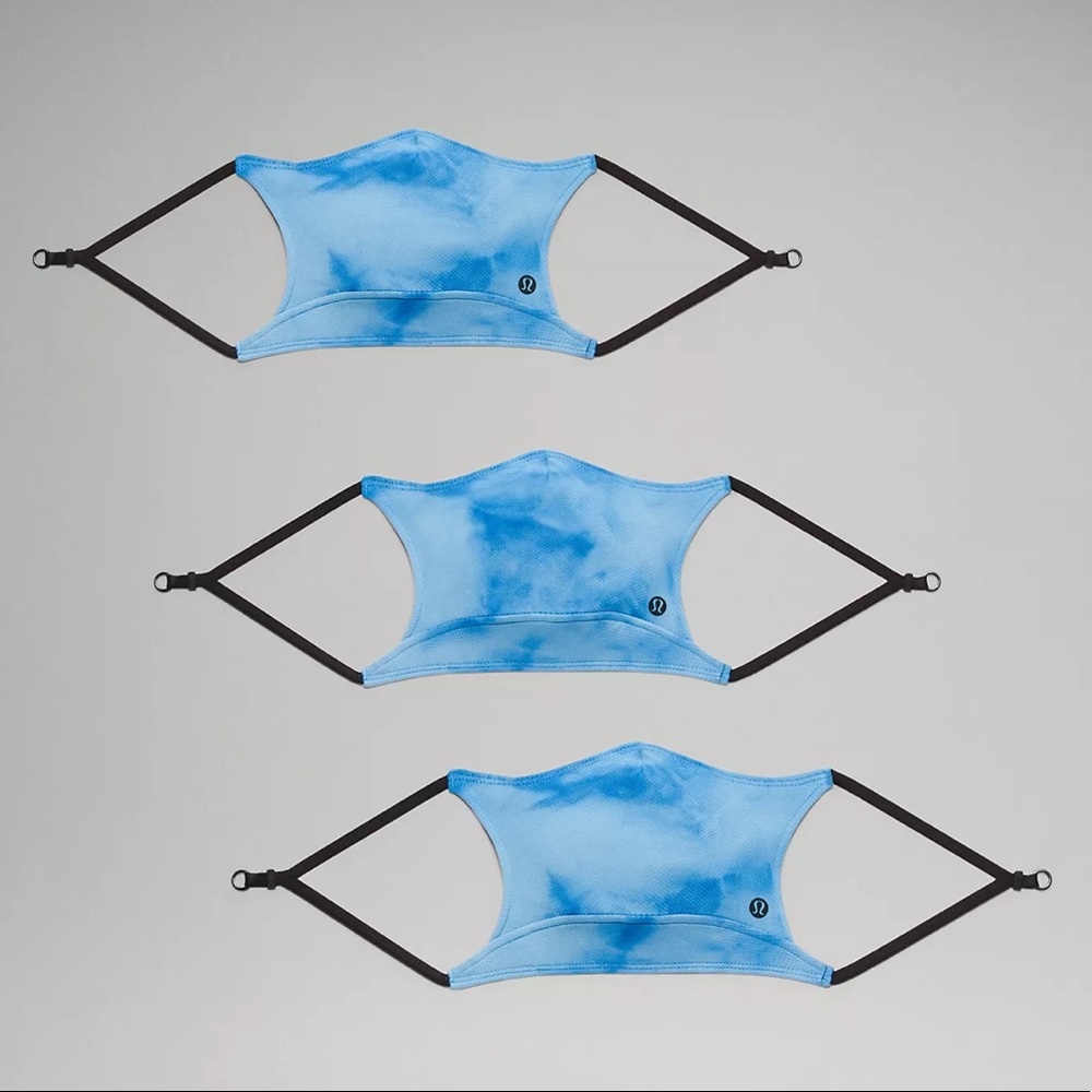 Lululemon Ear Loop Face Mask 3 Pack - Tidal Dye Hawaiian Blue One Size